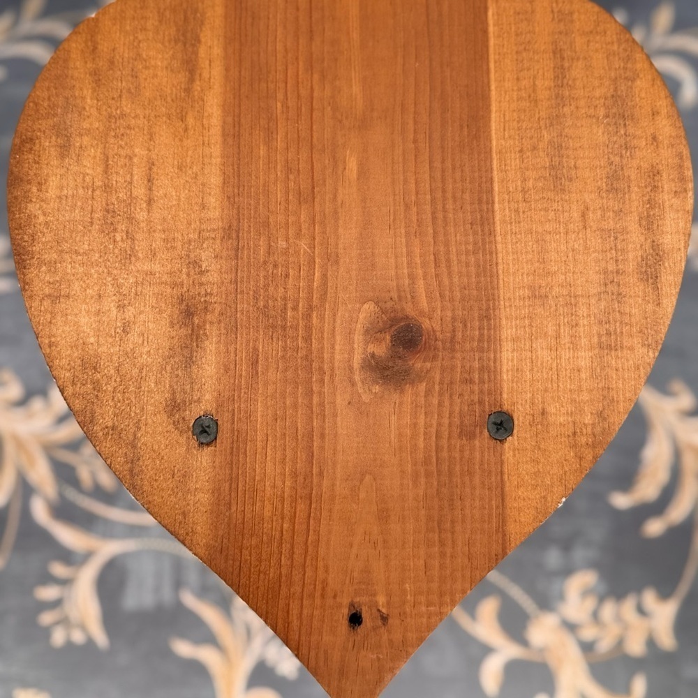 Vintage Heart Wood Wall Shelf 3 Tier Display Shelf with Peg Cottage Decor - Picture 9 of 16